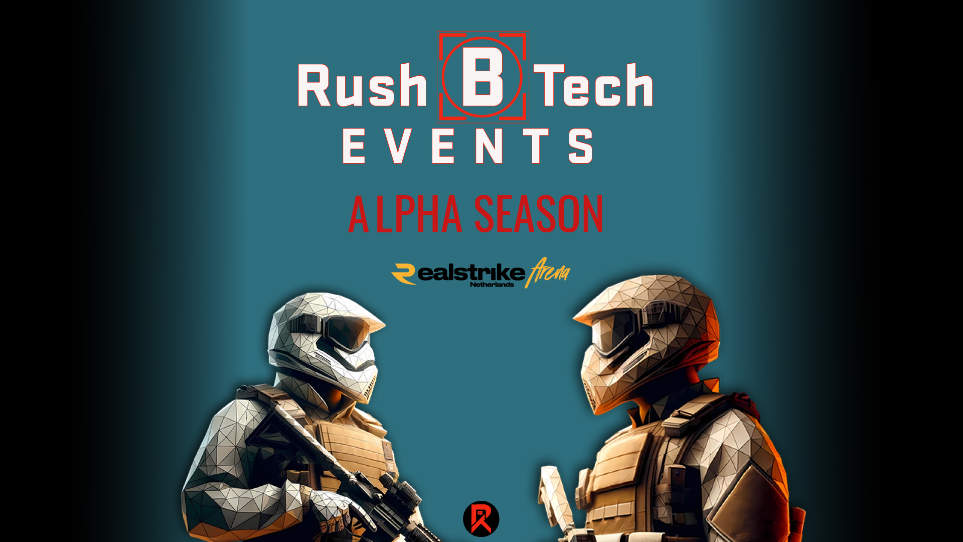 RUSH B indoor airsoft arena with electronic game objectives and NFC player tracking